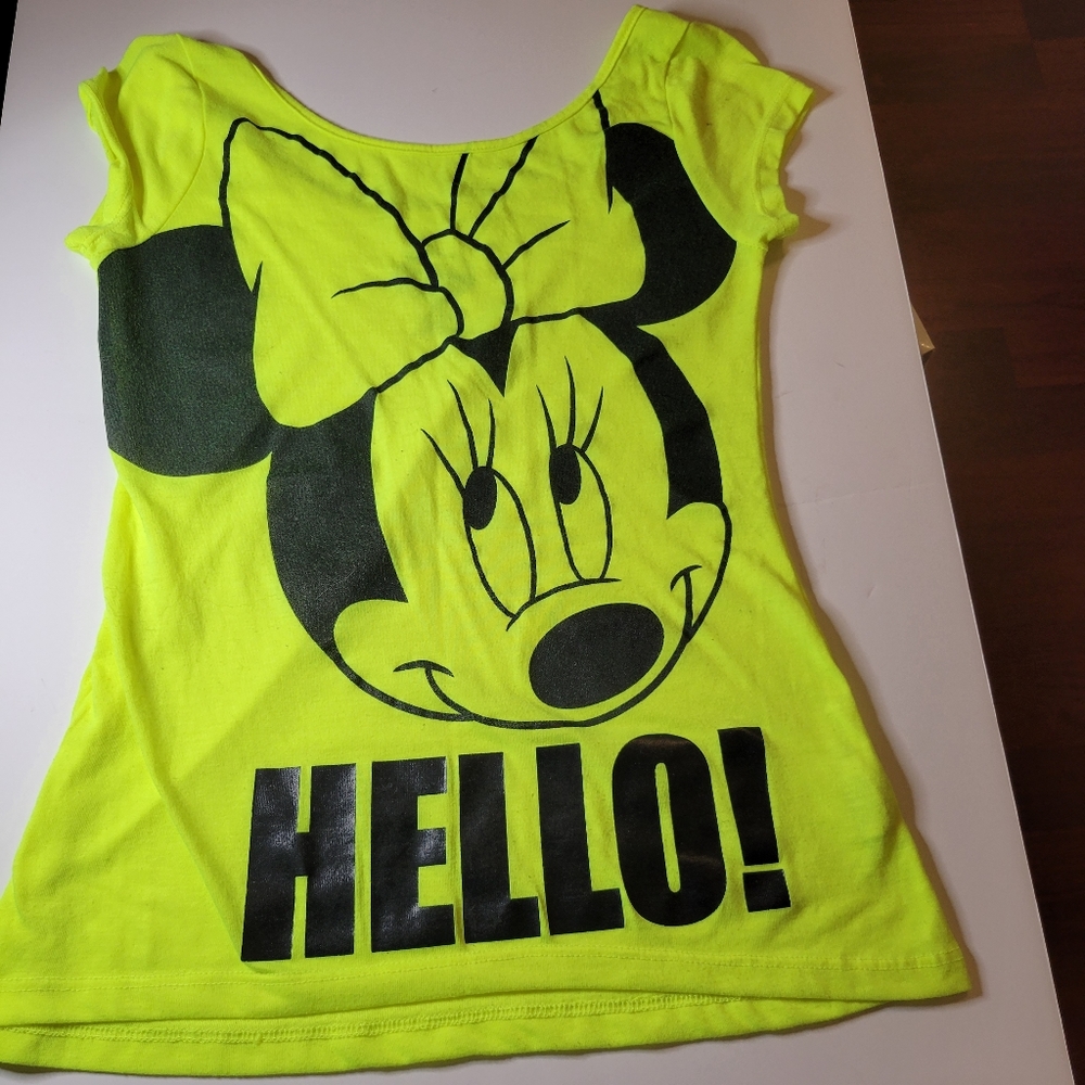 Fluorescent yellow Mini Mouse sleeveless shirt